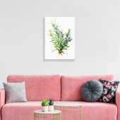 ローズマリー新鮮なハーブ水のカラーアートfor Kitchen キャンバスプリント (インサイチュ (リビング))