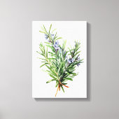 ローズマリー新鮮なハーブ水のカラーアートfor Kitchen キャンバスプリント (正面)