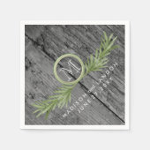 ローズマリー素朴とウッド結婚ズ スタンダードカクテルナプキン (正面)