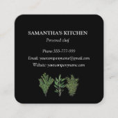 ローズマリー、タイム、セージ、ハーブ、料理、シェフ、鍋 スクエア名刺 (正面)