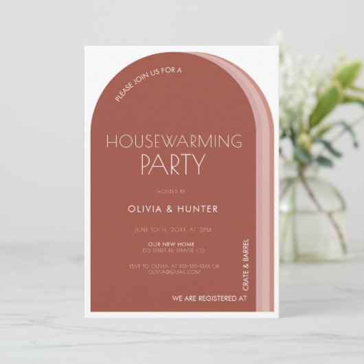 ローズモダンウッド引っ越し祝いパーティー招待状 招待状 (スタンド正面)