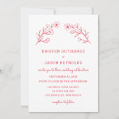 ローズレッド ワイルドフラワー ウェディング 招待状 (正面)