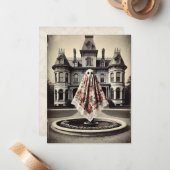 ローズヴェイル・マンションの呪い - ゴシック・ヴィクトリアン ノートカード (正面/裏面インサイチュ)