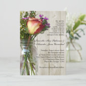 ローズ付きメイソンジャー ウェディングセレモニー写真 招待状 (スタンド正面)