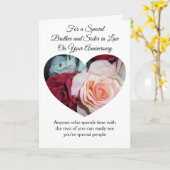 ローズ兄夫婦パーソナライズ記念日 カード (黄色い花)