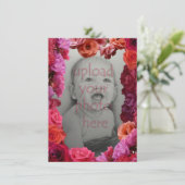 ローズ招待状 パーソナライズド  ローズ RSVP カード (スタンド正面)