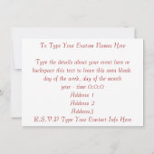 ローズ招待状 パーソナライズド  ローズ RSVP カード (裏面)