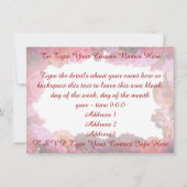 ローズ招待状 パーソナライズド  ローズ RSVP カード (裏面)