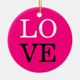 ローズ背景ラブウェディング セラミックオーナメント