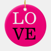 ローズ背景ラブウェディング セラミックオーナメント (裏面)