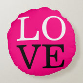 ローズ背景ラブウェディング ラウンドクッション (裏面)