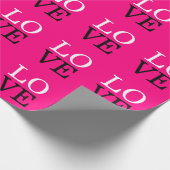 ローズ背景ラブウェディング ラッピングペーパー (角)