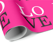 ローズ背景ラブウェディング ラッピングペーパー (ロールコーナー)