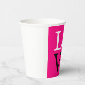 ローズ背景ラブウェディング 紙コップ (右)