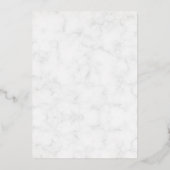 ローズ葉ゴールドス華美ホワイトマーブルムスリム結婚ズ 箔招待状 (裏面)