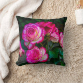 ローズ赤と白ブズ クッション (ブランケット)