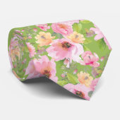 ローズ・アンド・ピオニー ライムグリーン ネクタイ (ロール)