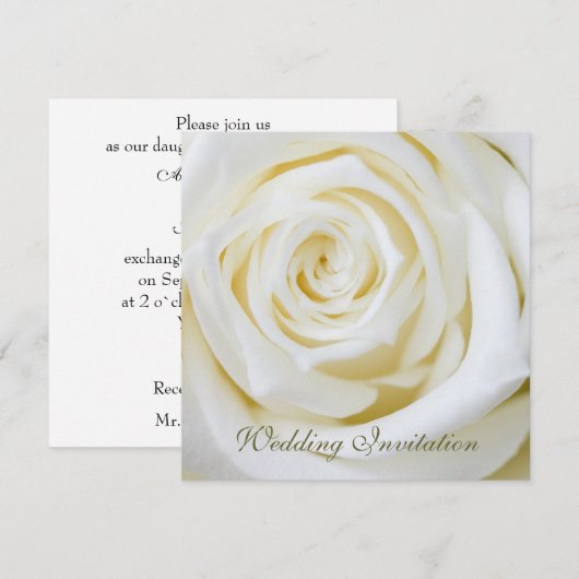 ローズ ウェディング 招待状 (正面/裏面)