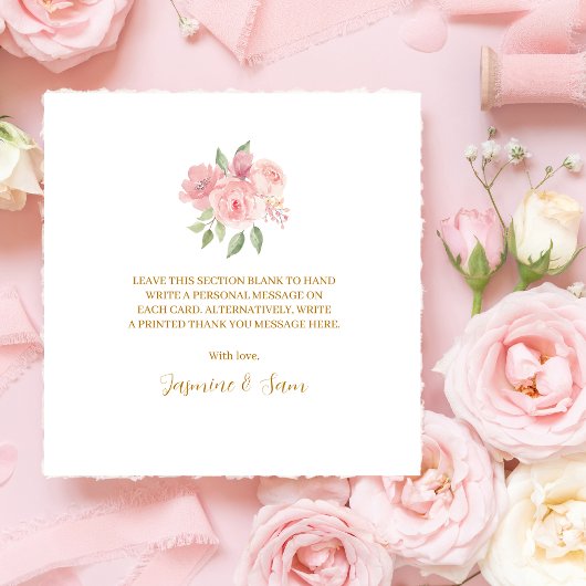 ローズ ウォーターカラー サンキューカード