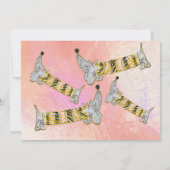 ローズ キュート ドッグ ニュードッグハウス パーティー ローズ ピンク 招待状 (裏面)