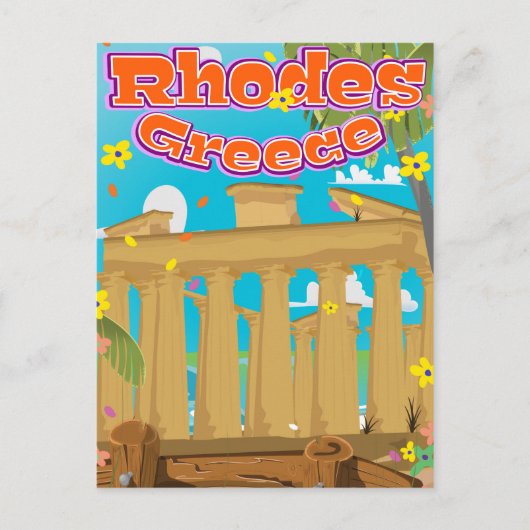 ローズ・ギリシャ旅行ポスター。 ポストカード (正面)