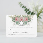 ローズ＆グリーンズ ウェディング RSVP 招待状 (スタンド正面)