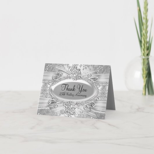 ローズ＆ジュエル シルバー 25周年感謝 サンキューカード (正面)