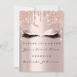 ローズ スウィート16 グリッター ドリップス ブライダル メイク 招待状