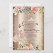 ローズ スタイリッシュ ガール、ダイヤモンド クーパー キンセアニエラ 招待状 (正面)