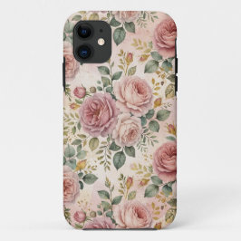 ローズ ダスティーローズ 上品な魅力 セージグリーン ゴールド iPhone 11 ケース