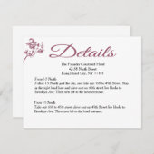 ローズ デライト！ピンク バーガンディ 詳細 ウェディング カード (正面/裏面)