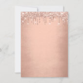 ローズ ドリップス ゴールド ロイヤル グリッター 16歳のブライズシャワー 招待状 (裏面)