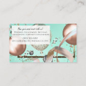 ローズ バルーン ミント ターコイズ パーティープランナー 名刺 (裏面)