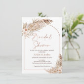 ローズ パンパス グラス アーチ テラコッタ ボホ フローラル 招待状 (スタンド正面)