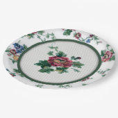 ローズ フェイククロスステッチ ペーパープレート (アングル)