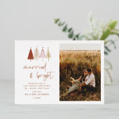 ローズ フォイル 結婚して 明るい ホリデー フォト カード (立ち正面)