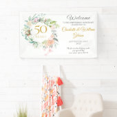 ローズ フラワーのガーランド 50周年 ウェルカム 横断幕 (インサイチュ)