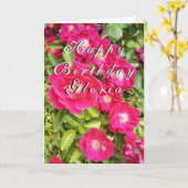 ローズ フラワーの「ハッピー バースデー」カスタマイズ可能 カード (黄色い花)