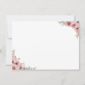 ローズ フラワーハート スクリプト 詳細情報カード 招待状 (裏面)