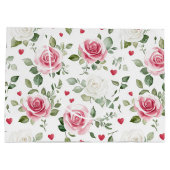 ローズ フラワーハート ブライダルシャワー ラージペーパーバッグ (裏面)