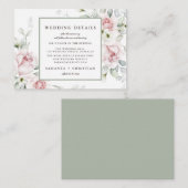 ローズ フラワール | 結婚式 詳細 封入カード エンクロージャーカード (正面/裏面)