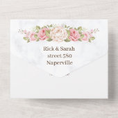 ローズ フラワー カスタマイズ 保存 日付 オールインワン招待状 (裏面)