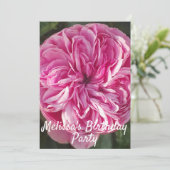 ローズ フラワー ピンク 誕生日 子供 女の子 招待状 (スタンド正面)