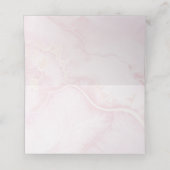ローズ フローラル ウォーターカラー フローラル | ピンク マーブル プレイスカード (内部開封)