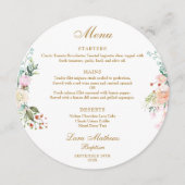 ローズ フローラル ガーランド 洗礼 誕生記念 プレート メニュー (正面)