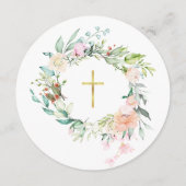 ローズ フローラル ガーランド 洗礼 誕生記念 プレート メニュー (裏面)