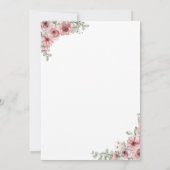 ローズ フローラル ハーツ スクリプト カリグラフィー ウェディング 招待状 (裏面)