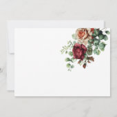 ローズ フローラル ユーカリ ウェディング サンクス サンキューカード (裏面)