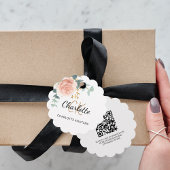 ローズ フローラル ユーカリ モノグラム ビジネス QR タグ