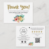 *~* ローズ フローラル QR ロゴ ありがとう レビュー AP8 エンクロージャーカード (正面/裏面)